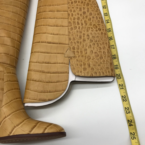 Vince Camuto Womens Palley Over Knee Boots Beige Crocodile Print Leather 7 M New - Picture 7 of 12